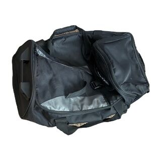 Calvin Klein Roller Duffle Bag Suit Case Black Large Expanding Handle Travel